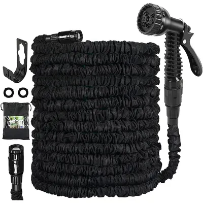 Produktbild von Flexibler Gartenschlauch 30m mit 7 Funktionen, Schwarz