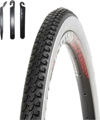 Produktbild von Angebot-Set / 1 x Kenda K-131 27,5" Fahrradreifen Fahrradmantel Schwarz/Weiß 37-584 (26 x 1 3/8 x 1 1/2) inkl. 3 Reifenheber