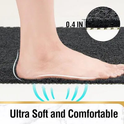 Image de Tapis de douche antidérapant en PVC souple, noir, 60 x 60 cm