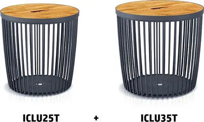 Obrázek produktu pro Set 2 univerzálních košů CLUBO s bambusovými víky 25+35l antracit