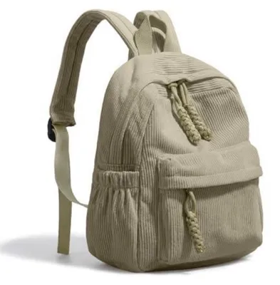 Produktbild von Kleiner Cord Rucksack Daypack Khaki 27x10x30cm
