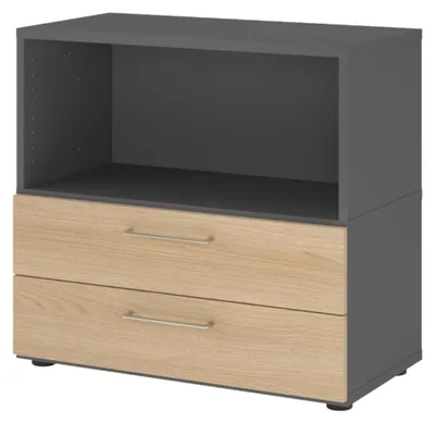 Produktbild von bümö flexi Aktenschrank klein mit Schubladen - Nachbildung: Graphit/Eiche