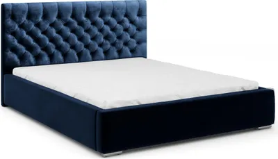 Produktbild von FEDVE Polsterbett Doppelbett Pilton Bett Bettkästen 140x200cm Marineblau (Magic Velvet 2216)