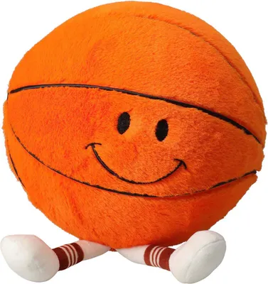 Zdjęcie produktu dla Nadmuchiwana pluszowa zabawka w kształcie piłki do koszykówki, 23 cm, z pompką