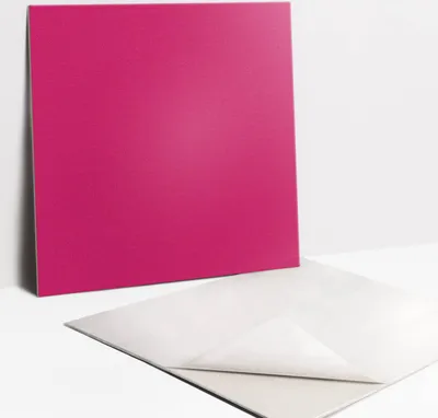 Produktbild von Fliesenaufkleber Set - 9 Stück Selbstklebende PVC Fliesen-Designs - Für Bad und Küche 30 x 30 - Pinke Farbe