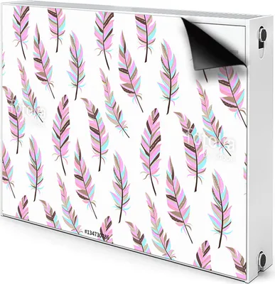 Produktbild von Magnet Heizkörperabdeckung Heizkörperverkleidung Verkleidung Abdeckung 110x60 cm  - Federn, Rosa