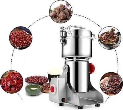 Produktbild von Kräutermühle elektrisch – für 350 g – 1800 W – Getreidemühle elektrisch – Mühle – Gewürzmühle – Edelstahl