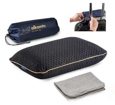 Zdjęcie produktu dla Ergonomiczna poduszka podróżna z pianki memory, 40 x 25 x 10 cm