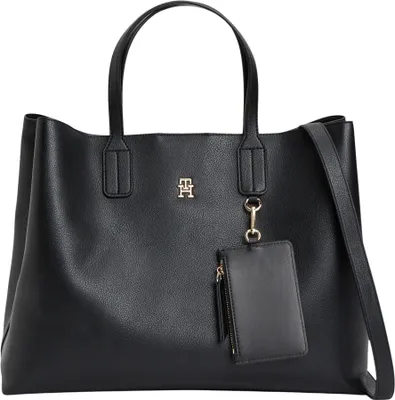 Obrázok produktu pre Tommy Hilfiger dámska kabelka typu "satchel" s ikonickým dizajnom, s priehradkou na mince, čierna (Black), Einhei