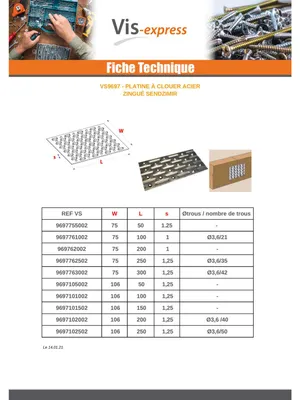 Produktbild von PLATTE für NAGEL Sendzimir 106x250