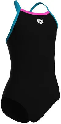 Image de Maillot De Bain Arena Pour Fille Light Drop Unie Noir-Eyeblush-Rose Vif Noir-Eyeblush-Rose Vif 152