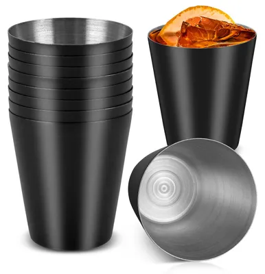 12 Edelstahl-Schnapsgläser, schwarz, 30 ml, für Partys