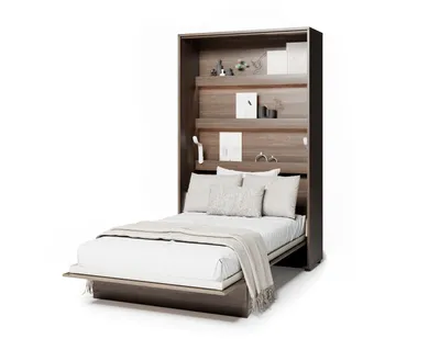 Produktbild von Furniture24 Schrankbett Bed Concept Lenart 120 x 200 cm Eiche Dunin Wandbett Lattenrost Bettschrank