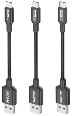 Zdjęcie produktu dla Kable Micro USB, 0,5 stopy, 3 sztuki, do szybkiego ładowania i przesyłania danych
