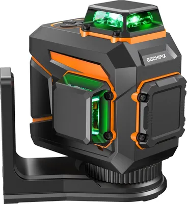 Obrázek produktu pro Laserová vodováha GOCHIFIX Nivelační přístroj Liniový laser 2X360 Zelená horizontální vertikální laserová vodováha Pro stavebnictví Pulzní režim Pro kutily