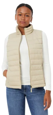 Imagen del producto de Chaleco acolchado para mujer Essentials, ligero, repelente al agua, plegable, color taupe, talla XS