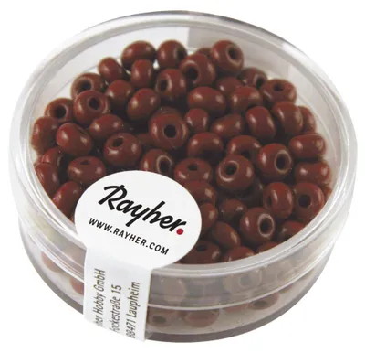 Indianerperlen, 4,5 mm, dunkelbraun, rund