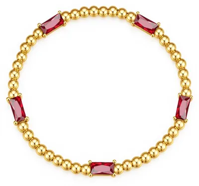 Productafbeelding van Armband dames armband met geboortesteen - Zirkonia - Verstelbaar - Geboortesteen armband