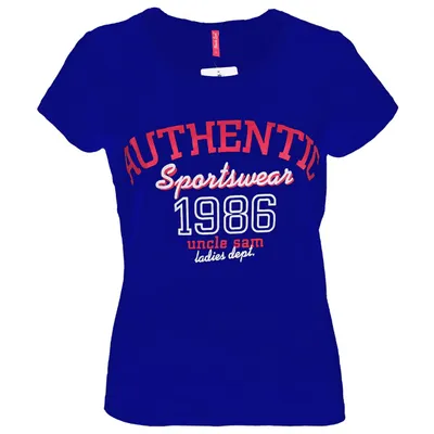 Produktbild von Uncle Sam Damen Shirt T-Shirt Kurzarm Blau M