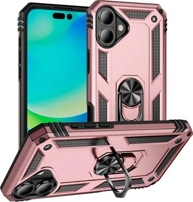 Produktbild von Mobigear Armor Ring iPhone 17 Hülle Hardcase Backcover Stoßfest mit Ringhalter - Roségold