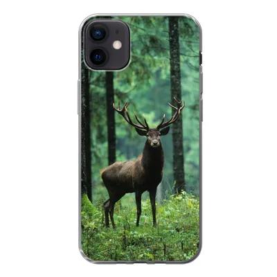 Produktbild von MuchoWow® Handyhülle Schutzhülle Hülle für iPhone 12 mini Hirsche - Wald - Bäume - Tiere - Natur Silikon Softcase Handy Hülle - Bild