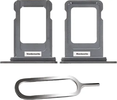 Produktbild von iPHONE 14 PRO / MAX SIM KARTEN HALTER TRAY ADAPTER FACH STECKER SLOT CARD + NADEL SPACE SCHWARZ