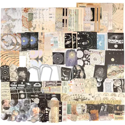 200-teiliges Vintage Scrapbooking-Stickerset, Washi-Sticker, Dekorpapier
