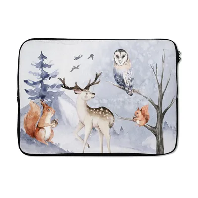 Produktbild von MuchoWow® Laptop Hülle 13 Zoll Winter - Schnee - Hirsche Laptoptasche - Laptophülle - Sleeve - Rundumschutz
