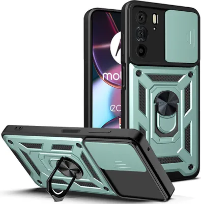 Obrázek produktu pro Motorola Edge 30 Pro Pouzdro s Kroužkem, Stojánek, Ochrana Kamery, TPU Nárazník, Silikonové Pouzdro pro Motorola Edge 30 Pro zelené
