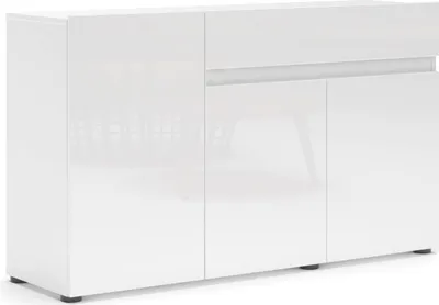 Produktbild von Sideboard >Mister< in weiss, Lack Hochglanz - 135x80x38cm (BxHxT)