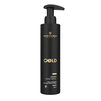 Immagine prodotto di Monacelli Bagno Gold Shine Refil 200ml Detergente Delicato Preserva a Lungo il Colore ed Esalta la Texture dei Capelli Mantenendo la Ricostruzione Gold20