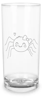 Produktbild von Mr. & Mrs. Panda Glas Spinne Agathe Freude 400 ml - Transparent - Geschenk, Cocktailglas, Trinkglas, Longdrinkglas, Beliebte, Wasserglas, Tumbler, Viraler Hit, Trend