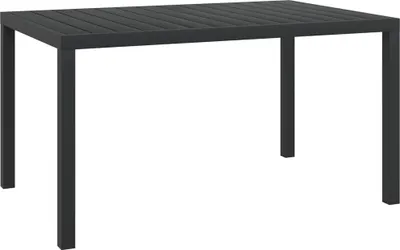 Image de vidaXL Table de jardin WPC aluminium 150 x 90 x 74 cm noir