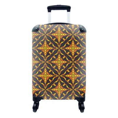 Produktbild von MuchoWow® Koffer Handgepäck Trolley Rollkoffer Kleine Reisekoffer mit 4 Rollen - Muster - Weihnachten - Gold - Cabin Size < 55x40x23 cm & 55x40x20 cm - Fotokoffer - Kabinenkoffer - Boardgepäck - Reise-Box - Reisekoffer - Reisegepäck - Koffer mit Bild - Trolley für Kinder