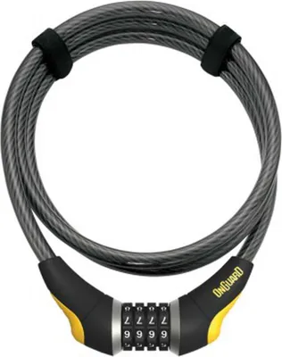 Produktbild von OnGuard 8042 Zahlen-Kabelschloss Akita 185 cm, Ø 10 mm, schwarz/gelb