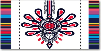 Produktbild von Tulup Glas-Bild -140x70- Wandkunst Dekorative Wand für Küche & Wohnzimmer - Kunst: modern & klassisch - Polnisches Muster - Mehrfarbig