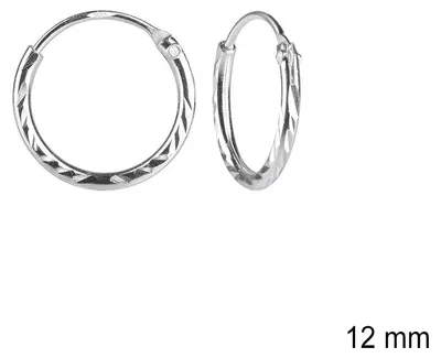 Produktbild von Kleine Creolen Silber 925 mit Diamantschliff 12 mm