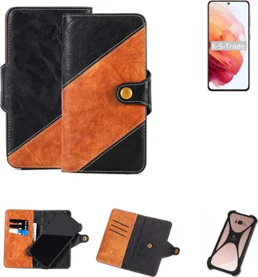Produktbild von K-S-Trade Handyhülle Schutzhülle Bookstyle Case Wallet-Case kompatibel mit Samsung Galaxy S21 5G SD888 Handy Cover Bumper Klapphülle schwarz