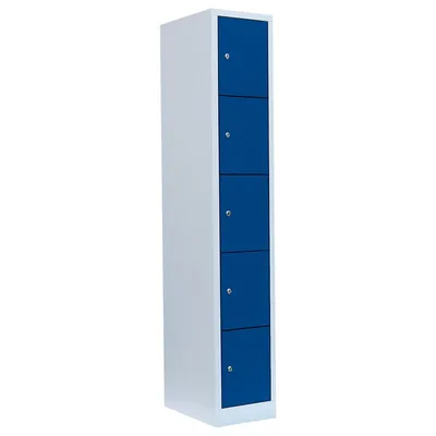 Produktbild von Schließfachschrank Wertfachschrank Fächerschrank Spind 5 Fächer Grau/Blau 520511