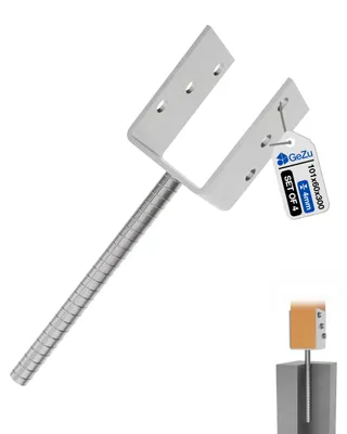 Productafbeelding van Paalhouder - U-paalhouder 101 x 300 mm - Thermisch verzinkt staal - Set van 4 - Vorkbreedte 101 mm