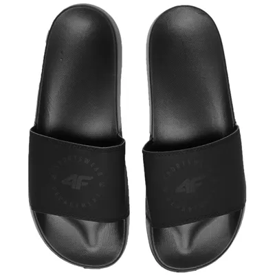 Produktbild von Herren Badelatschen 4F Badeschuhe Duschschuhe Pantoletten Hausschuhe Badeschlappen Saunaschuhe Schwarz 43