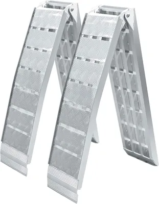 Immagine prodotto di 2 rampe di carico in alluminio - 228 cm, 1360 kg - rampa di carico per moto, supporto per rampa, pieghevole