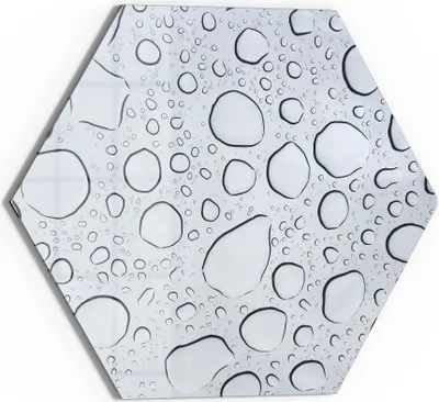 Produktbild von DEQORI Magnettafel Glas 55x48 cm 6-eckig 'Wassertropfenmuster' beschreibbar Whiteboard