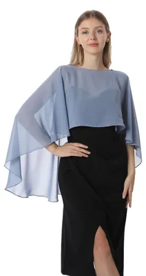 Productafbeelding van Hotshawl dames chiffon sjaal 001, pashmina sjaal, poederblauw, one size