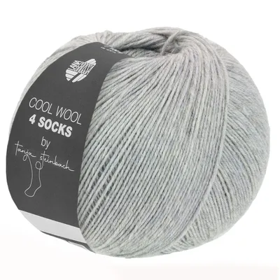 Produktbild von Lana Grossa - Cool Wool 4 Socks Uni 7709 hellgrau