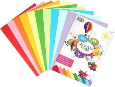 Image de Papier format A4, 110 g, 50 feuilles, coloré, idéal pour les travaux créatifs