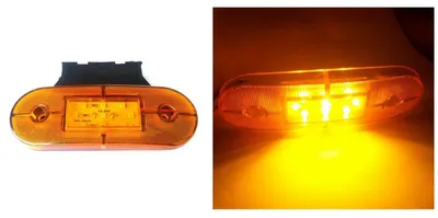 Obrázok produktu pre 12 V oranžovo-žlté LED označovacie/obrysové svetlo s 9 LED diódami pre nákladné vozidlá, prívesy, autobusy, dodávky a plošinové vozidlá