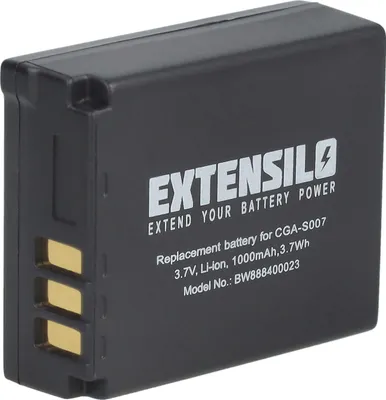 Produktbild von EXTENSILO Akku kompatibel mit Panasonic Lumix DMC-TZ4, DMC-TZ3, DMC-TZ11, DMC-TZ5, DMC-TZ2, DMC-TZ1, DMC-TZ15 Kamera (1000 mAh, 3,7 V, Li-Ion)