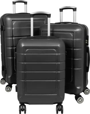 Produktbild von Kofferset Trolleyset 3 teilig Como Hartschale Reisekoffer ABS Anthrazit