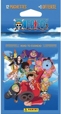 Image de Stickers One Piece Road to Egghead Panini, Blister 12 pochettes + 1 offerte, 65 cartes